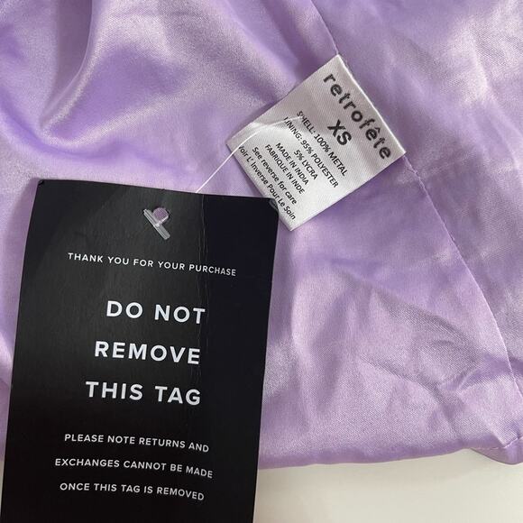 Retrofete Malta Chainmail Crystal Embellished Purple Mini Skirt Sz XS - Picture 12 of 12